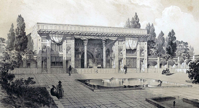نمایی از تخت مرمر (اوژن فلاندن فرانسوی 1840) نمایی از تخت مرمر (اوژن فلاندن فرانسوی 1840)